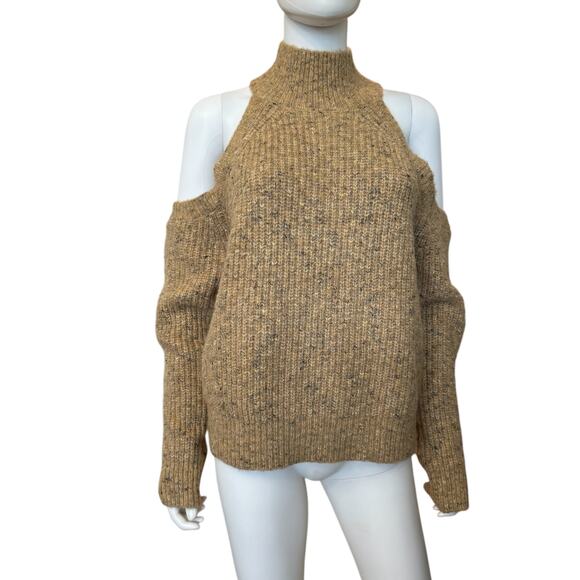 New ~ ASTR the LABEL ~ Women's Tan Cold Shoulder Sleeve Pullover Sweater Size XL - Picture 4 of 8